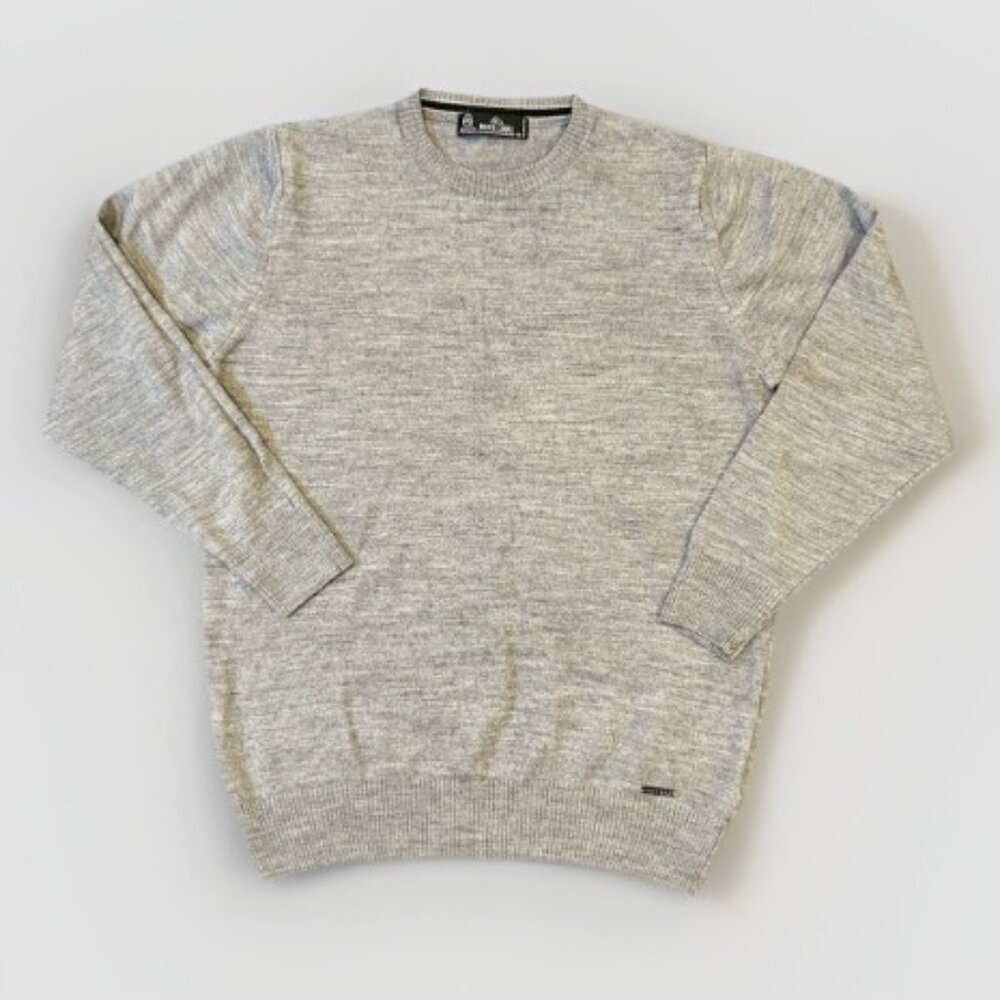 Monte Carlo Mens Extra Fine Merino Wool Crewneck Pullover Sweater Grey Size 38 M